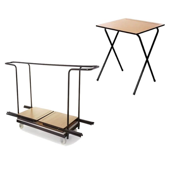 100 Folding Exam Desks and Large Trolley Bundle