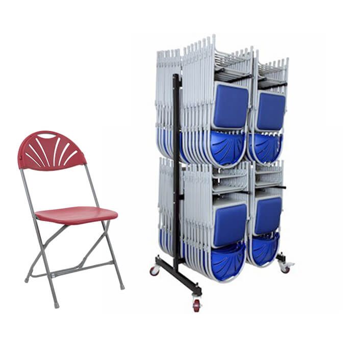 112 Fanback Plastic Folding Chairs Bundle
