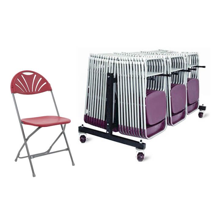 84 Fanback Plastic Folding Chairs Bundle