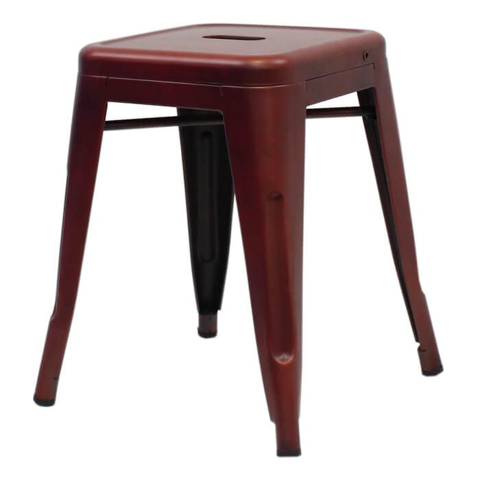 Profile view of copper Tolix low stool