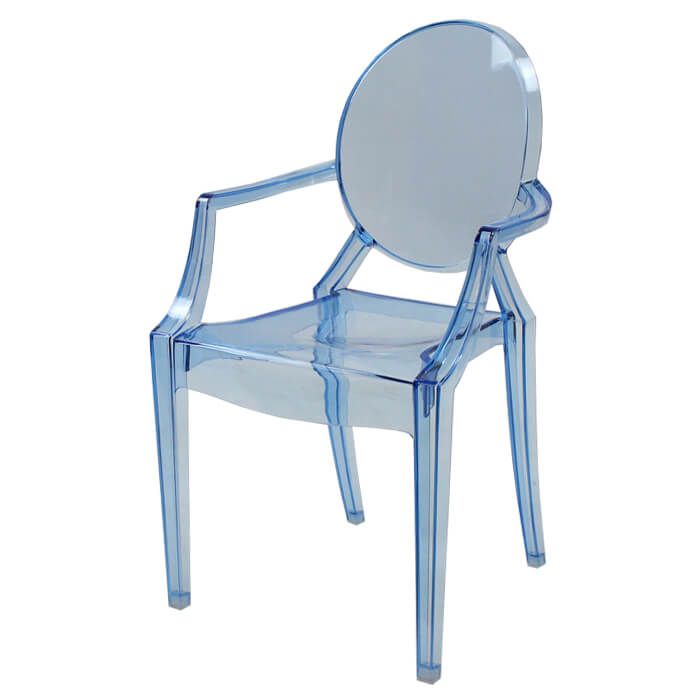 Children's Resin Louis Chair with Arms - Blue