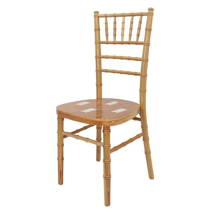 Profile view of natural Chiavari chair