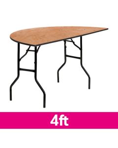 Semi Circle 4 Foot Wooden Event Table