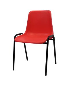 Plastic Stacking Chair | Black Frame Red Shell