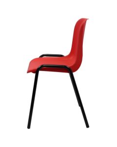 Plastic Stacking Chair | Black Frame Red Shell