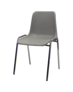 Plastic Stacking Chair | Chrome Frame Grey Shell