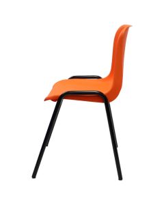 Plastic Stacking Chair | Black Frame Orange Shell