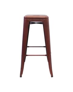 Profile view of copper Tolix bar stool