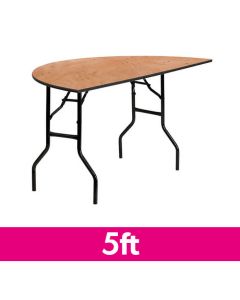 Semi Circle 5 Foot Wooden Event Table