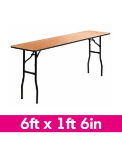 Rectangle 6 Foot by 1 Foot 6 Inch Wooden Event Table