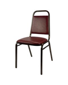 Steel Event Chair | Gold Vein Burgundy Vinyl Fabric