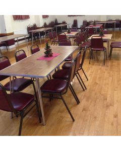 Steel Event Chair | Gold Vein Burgundy Vinyl Fabric