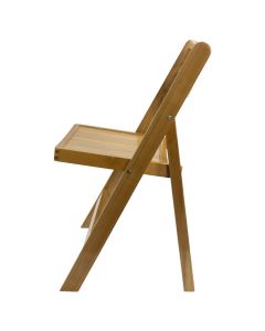 Profile view of natural Helios folding chair