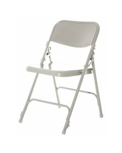 Profile view of grey Prima folding chair