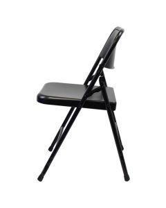 Profile view of black Prima folding chair