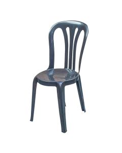 Profile view of green Garrotxa plastic chair