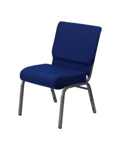 Worship Church Stacking Chair - Silver Vein Frame Blue Fabric