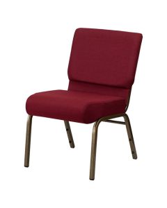 Worship Church Stacking Chair - Gold Vein Frame Burgundy Fabric