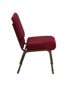 Worship Church Stacking Chair - Gold Vein Frame Burgundy Fabric
