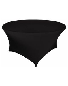 Premium Black Spandex Round Table Cover 6 Foot