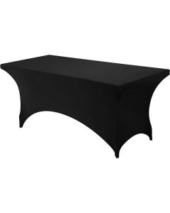 Premium Black Spandex Rectangle Table Cover 6 Foot