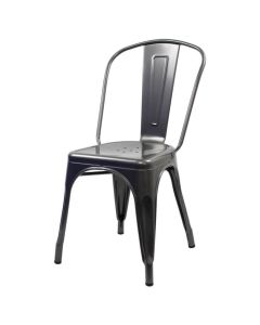 Tolix Style Bistro Chair | Gloss Gun Metal