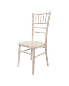 Profile view of Limewash Chiavari chair