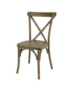 Profile view of rustic Crossback chair
