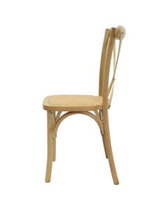 Crossback Event Chair | Light Oak with Rattan Pad