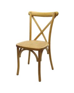 Crossback Event Chair | Oak Frame Tipi Brown with Rattan Pad