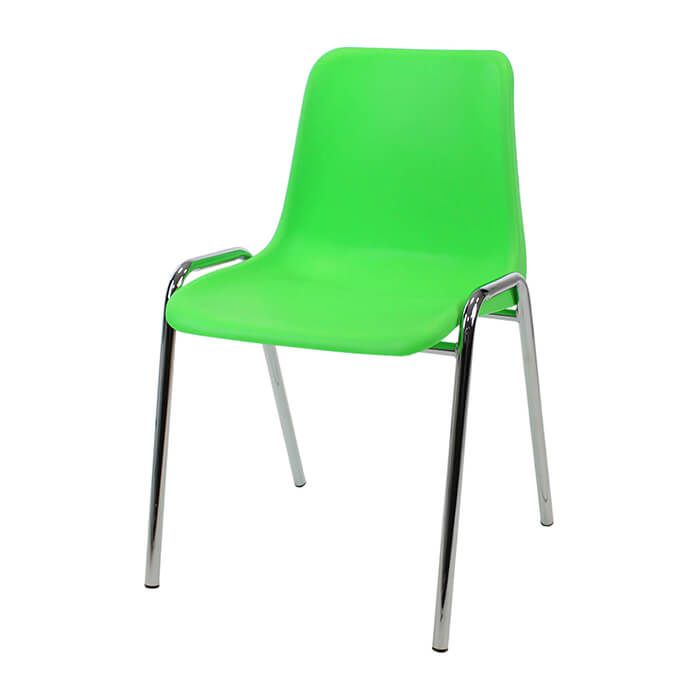Plastic Stacking Chair | Chrome Frame Lime Shell