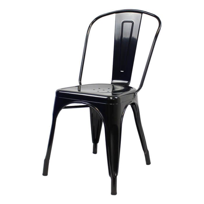 Tolix Style Bistro Chair | Gloss Black