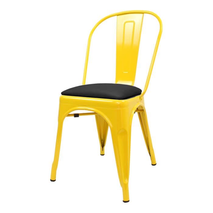 Tolix Style Bistro Chair with Dome Seat | Yellow