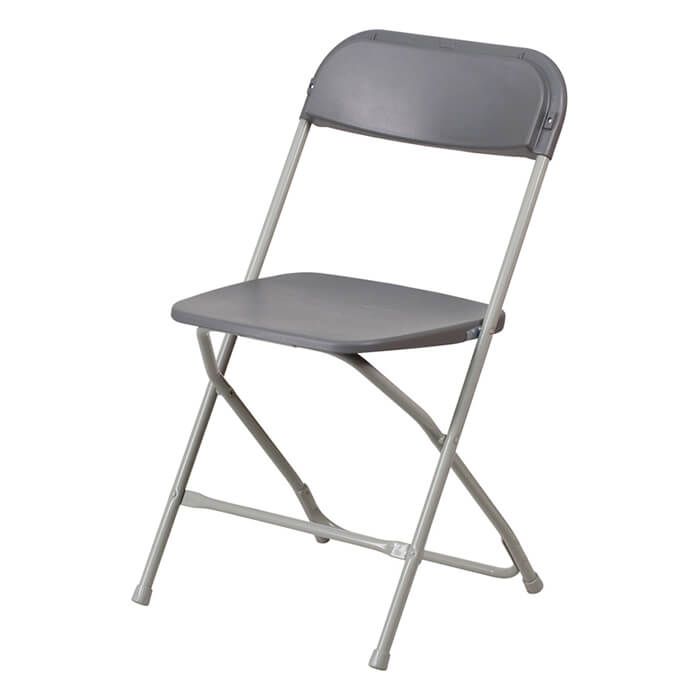 Plastic Folding Event Chair | Grey Frame Charcoal Shell