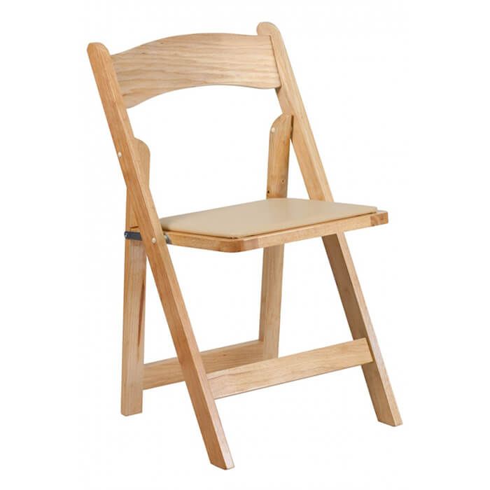 Wooden Folding Chair | Natural Wood Natural Seat Pad