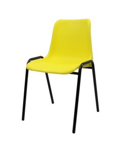 Plastic Stacking Chair | Black Frame Yellow Shell