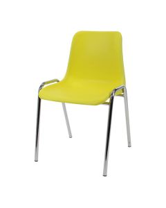 Plastic Stacking Chair | Chrome Frame Yellow Shell