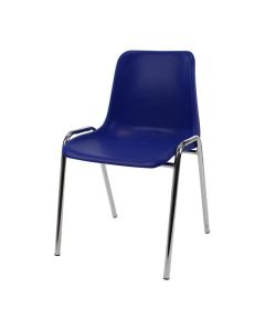Plastic Stacking Chair | Chrome Frame Blue Shell