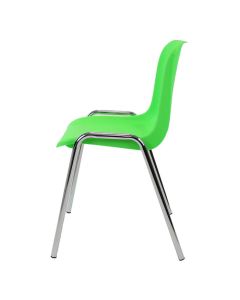 Plastic Stacking Chair | Chrome Frame Lime Shell