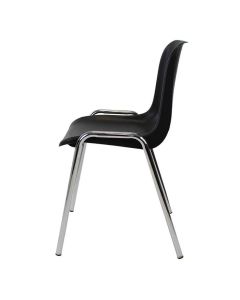 Plastic Stacking Chair | Chrome Frame Black Shell
