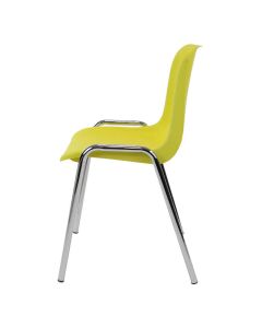 Plastic Stacking Chair | Chrome Frame Yellow Shell