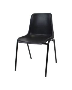 Plastic Stacking Chair | Black Frame Black Shell