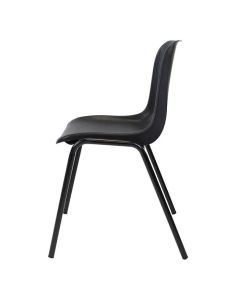 Plastic Stacking Chair | Black Frame Black Shell