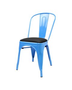 Tolix Style Bistro Chair with Dome Seat | Blue