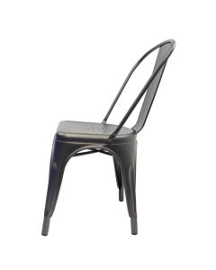 Tolix Style Bistro Chair | Matte Gun Metal