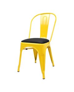 Tolix Style Bistro Chair with Dome Seat | Yellow