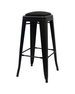 Tolix Style Bistro Bar Stool with Dome Seat | Matte Black