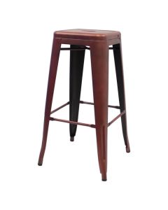 Profile view of copper Tolix bar stool