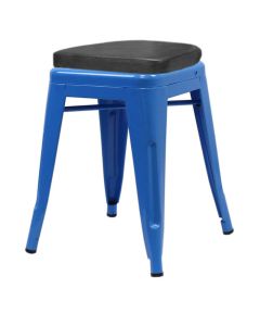 Tolix Style Bistro Low Stool with Box Seat | Blue