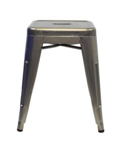 Tolix Style Bistro Low Stool | Industrial Grey